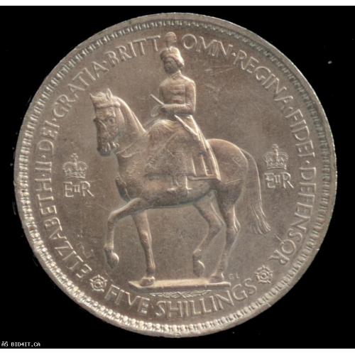 1953 UK - BRITISH CORONATION OF QE II - 1 CROWN (Five Shillings) - MS60