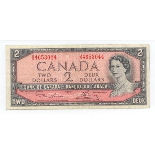 BANK OF CANADA | 1954 MOD| 2 DOLLARS | BC-38d - Lawson-Bouey - LOT #003