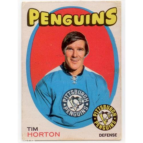 1971-72 O-PEE-CHEE HOCKEY #186 TIM HORTON PITTSBURGH PENGUINS
