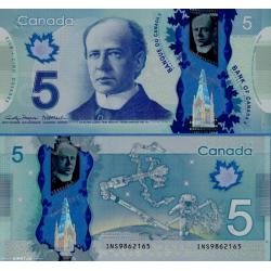 Canada $5 2013 P106f Rogers & Macklem - Crisp. UNC - POLYMER Banknote - PREFIX INS - Changeover Note