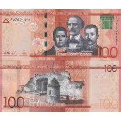 Dominican Republic, 100 Pesos Dominicanos, 2024,Banknote - Puerta del Conde,  P-190f Ch.UNC