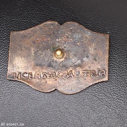 1930 Nova Scotia Chauffeur Enamelled Badge 2538 w/Original Pin Intact