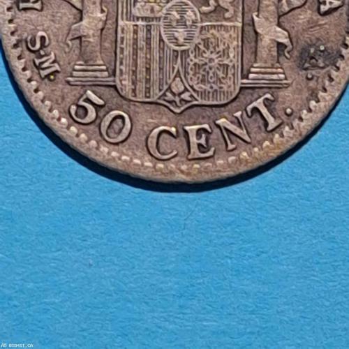 SPAIN 1904 *S M -V |Silver 50 Centimos - Alfonso XIII (4th Portrait)