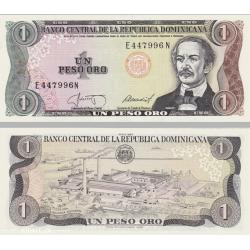 DOMINICAN REPUBLIC 1987 - ONE 1 PESO ORO DUERTE - NICE CRISP UNC BANKNOTE - P#126b