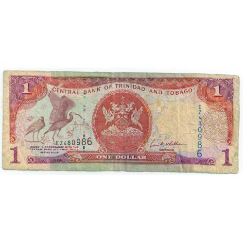 Trinidad and Tobago Central Bank 1 Dollar 2006 Paper Money,  Pick 46A