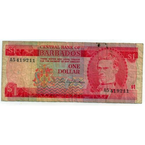 Barbados 1 Dollar 1973 Pick #29