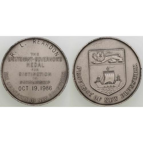 UNB - New Brunswick Lieutenant Gov. Named Medal R.L. REARDON OCT.19,1986 - by Henry Birks - in Original Birks Box