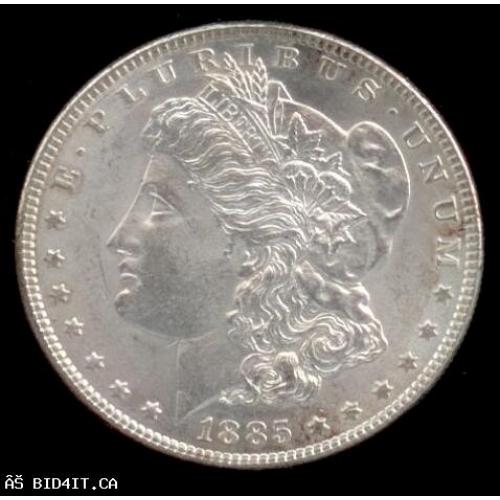 1885-P USA MORGAN SILVER DOLLAR - MS60
